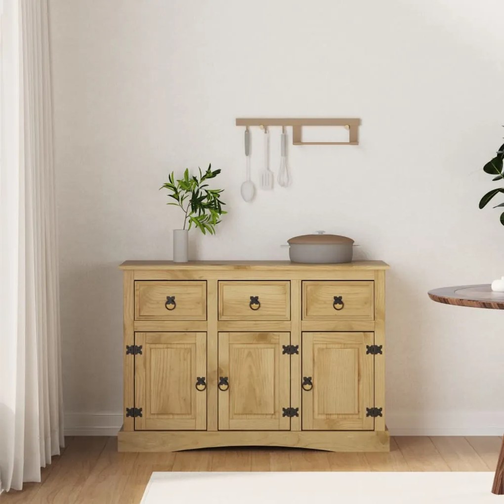 Credenza Corona 115x43x79,5 Cm Legno Massello Di Pino Messicano /