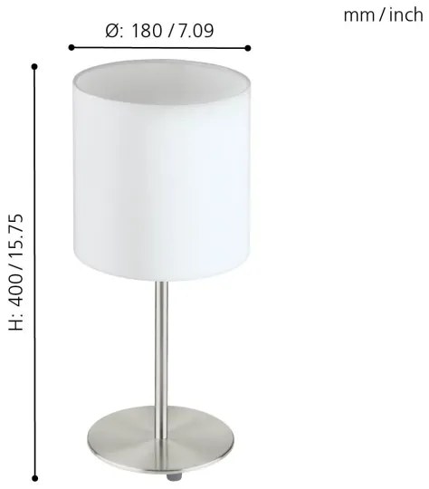 Eglo 31594 - Lampada da tavolo  PASTERI 1xE27/60W/230V