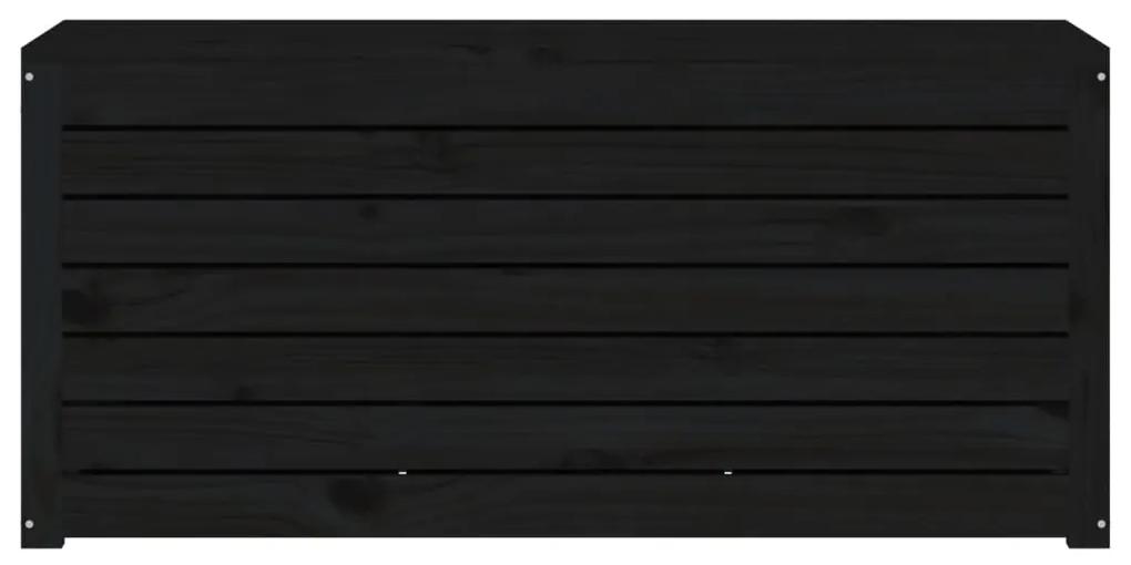 Contenitore giardino nero 101x50,5x46,5 cm legno massello pino