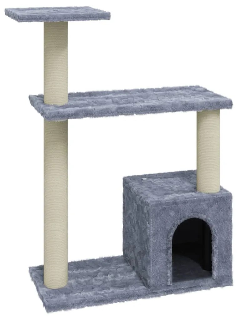 Albero per gatti con tiragraffi in sisal grigio chiaro 70 cm