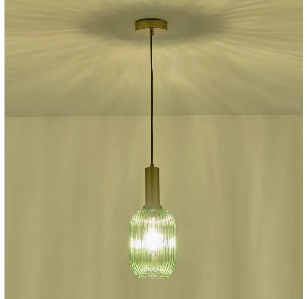 Lampadario a sospensione con filo 1xE27/15W/230V verde 13 cm