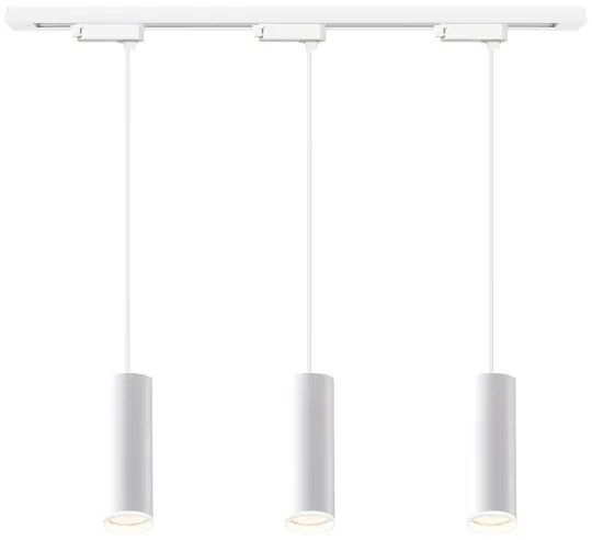Lampada a sospensione con cavo per sistema a binario PIPE 3xGU10/10W/230V bianca