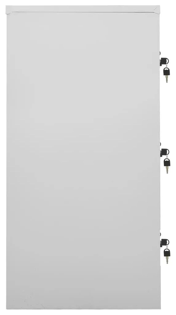 Armadietto a chiave grigio chiaro e verde 90x45x92,5 cm acciaio