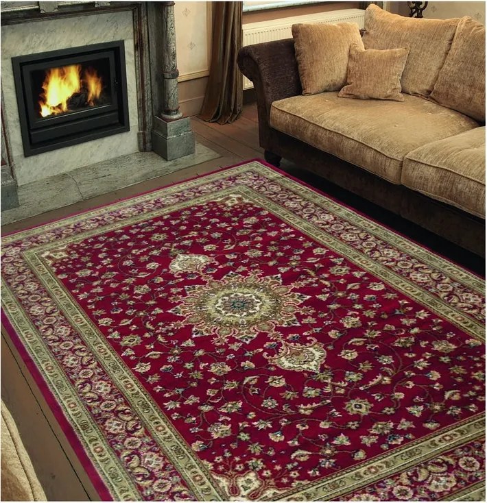 Tappeto Bechir 611616 in polipropilene rosso L 285 x L 200 cm