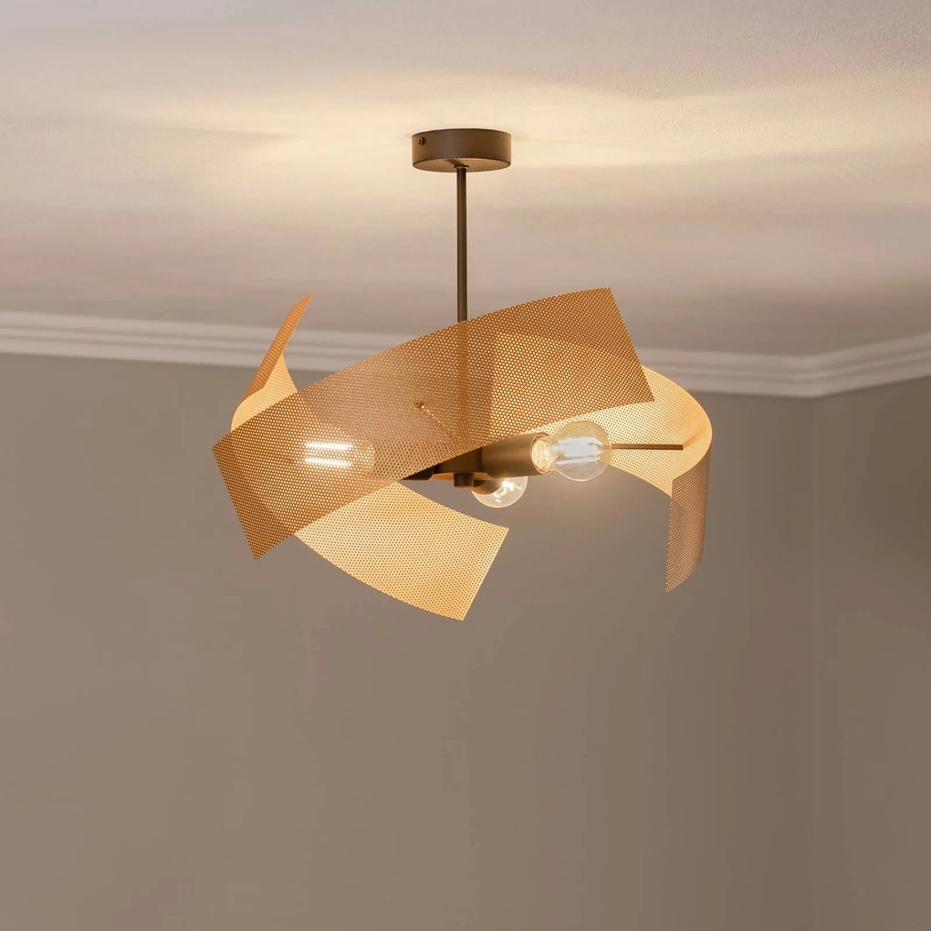 Euluna Plafoniera Moira, color oro/nero, Ø 47 cm, a 3 luci