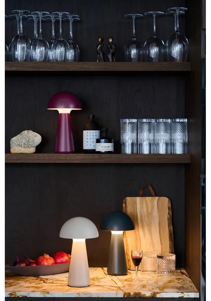 Lampada da tavolo LED grigia con telecomando (altezza totale 28 cm) Sam – Sirius