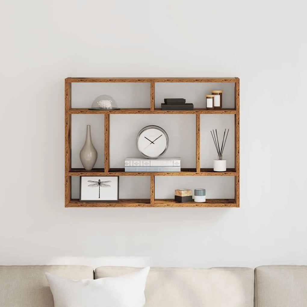 Mensola A Muro Legno Antico 75x16x55 Cm İn Legno Multistrato /