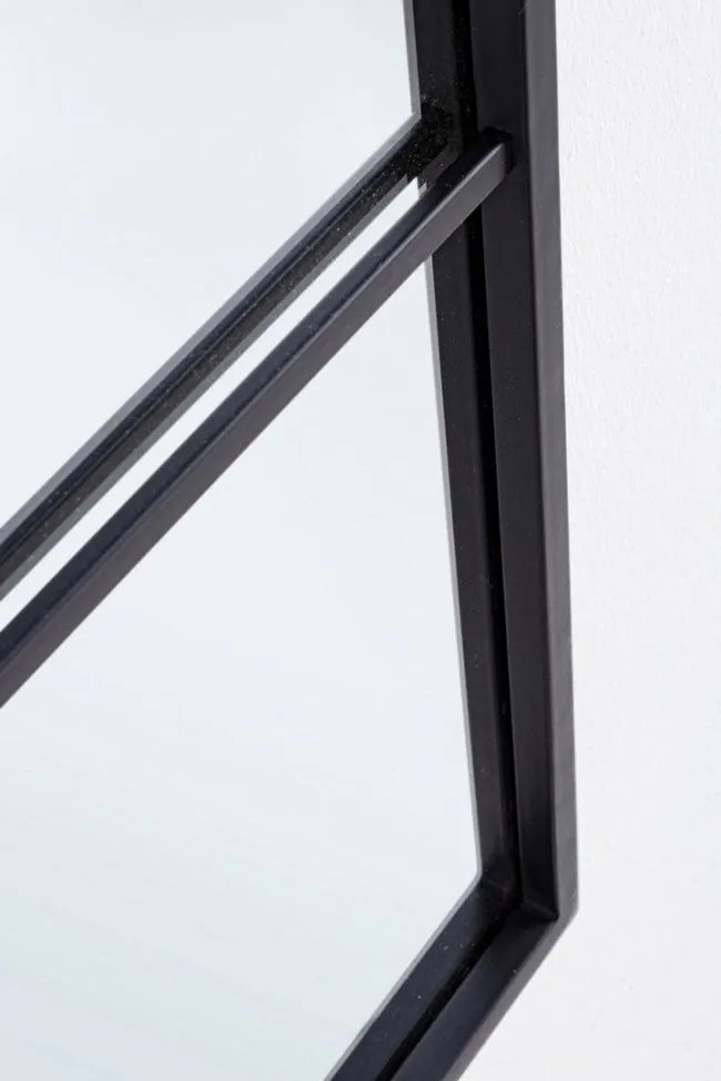 Specchio con Cornice Window Nucleos Nero in Metallo...