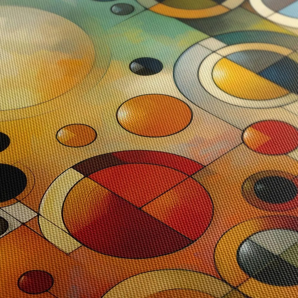 Quadro su tela – Astrazione con cerchi e colori