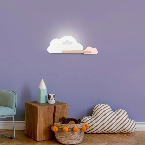 Applique LED per bambini con mensola CLOUD LED/5W/230V bianco/rosa