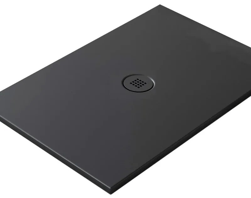 Piatto doccia in ceramica extra slim nero L 180 x L 90 cm opaco