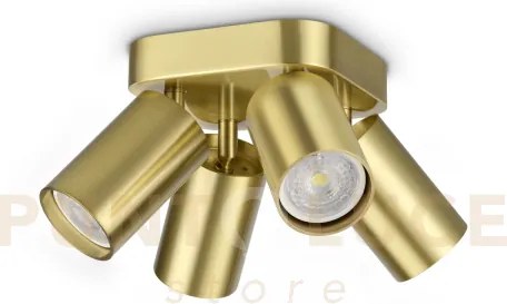 Dynamite faretto ottone orientabile 4 luci attacco gu10 lampadina i...