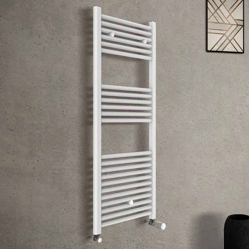 Termoarredo bagno scaldasalviette bianco L 50x120 interasse 45 cm