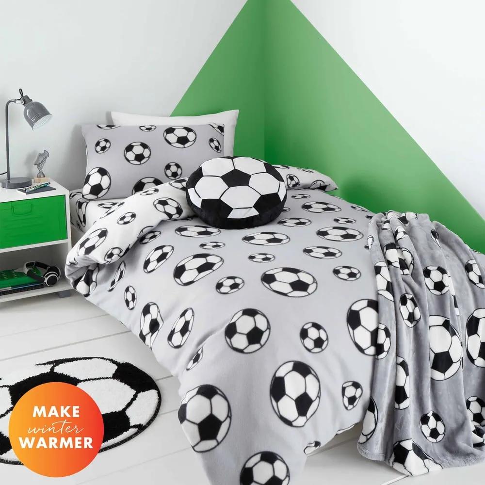 Biancheria da letto singola per bambini in flanella 135x200 cm Football - Catherine Lansfield