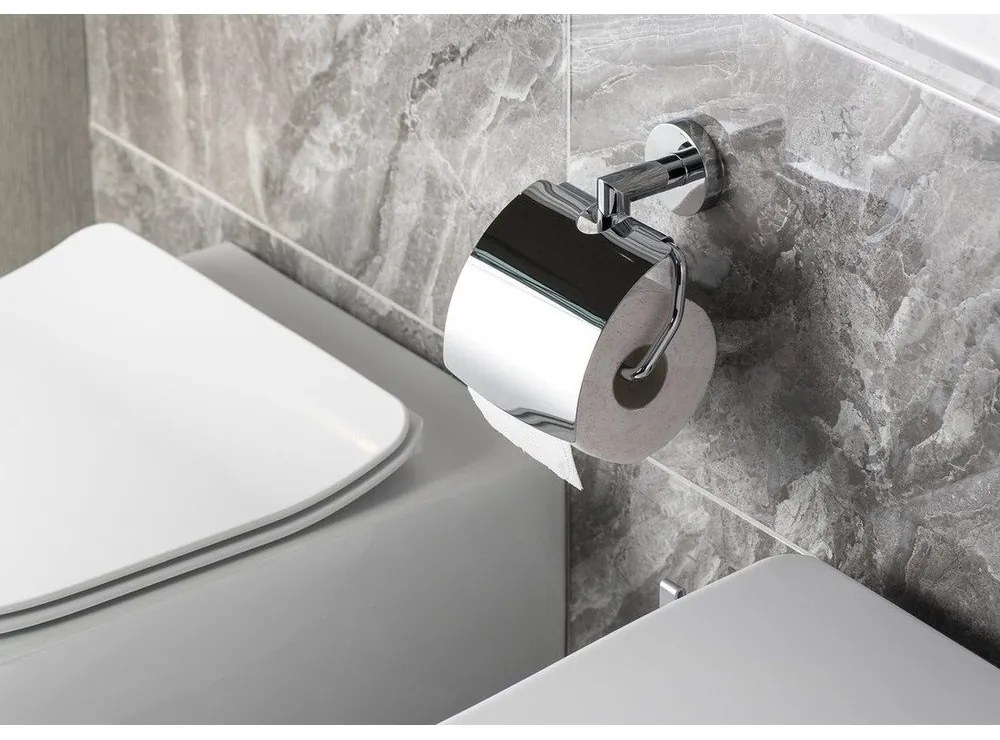 Porta carta igienica in ottone argentato X-Round - Sapho