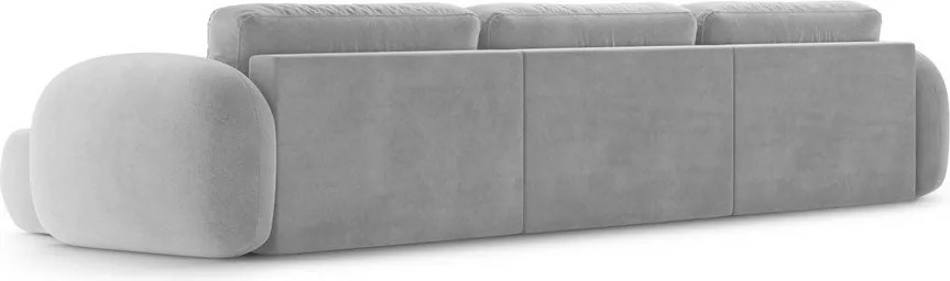 Divano angolare grigio chiaro allungabile/con contenitore (a U) con rivestimento in velluto Tonale – Cosmopolitan Design