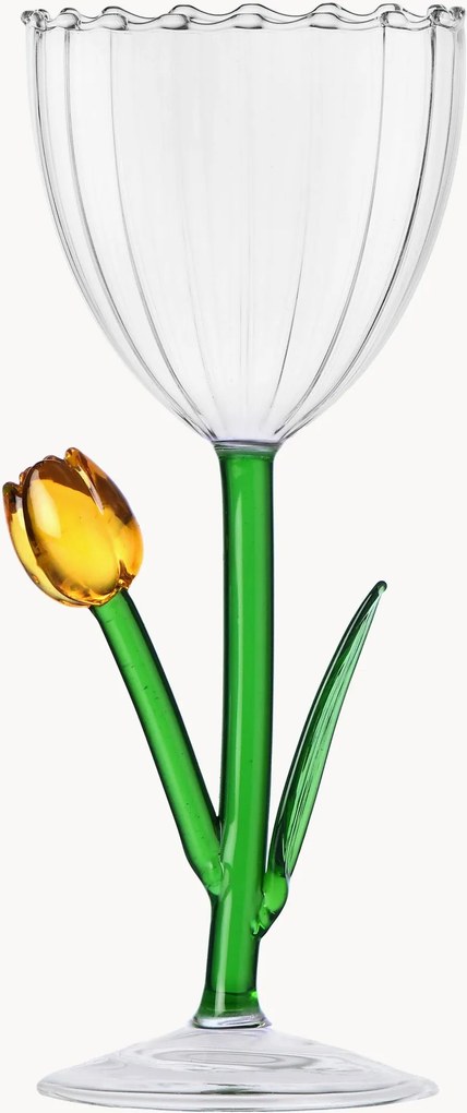 Bicchiere da vino fatto a mano in vetro borosilicato Botanica