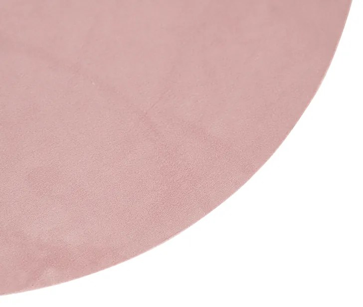Paralume piatto in velluto rosa con oro 45 cm