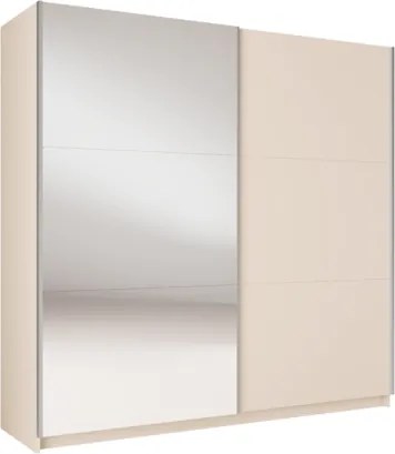 Armadio 200x207h Cm 2 Ante Scorrevoli Con Specchio Tortora Arsala