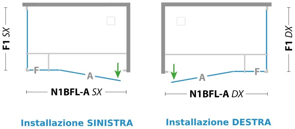 Box Doccia H200 6mm Battente Lato Muro
