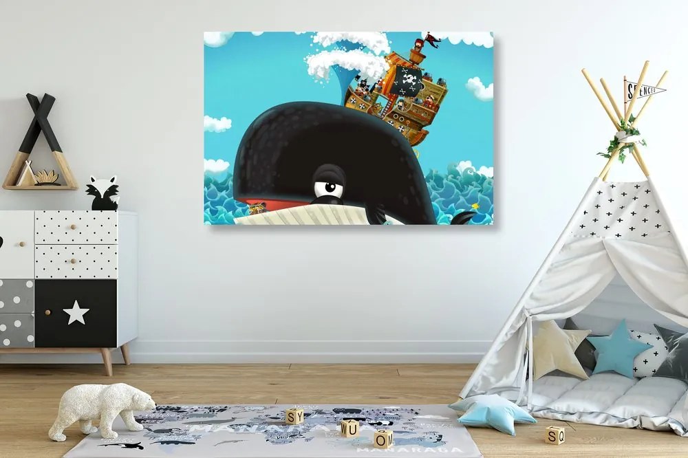 Stampa su tela – Nave pirata sulla balena