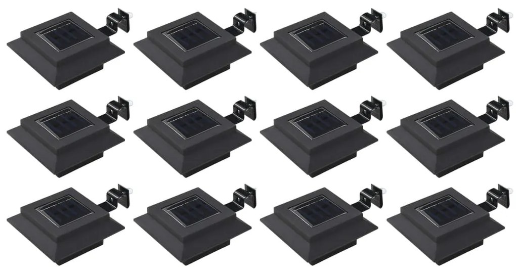Lampade Solari Da Esterno 12 Pz Led Quadrate 12 Cm Nere /