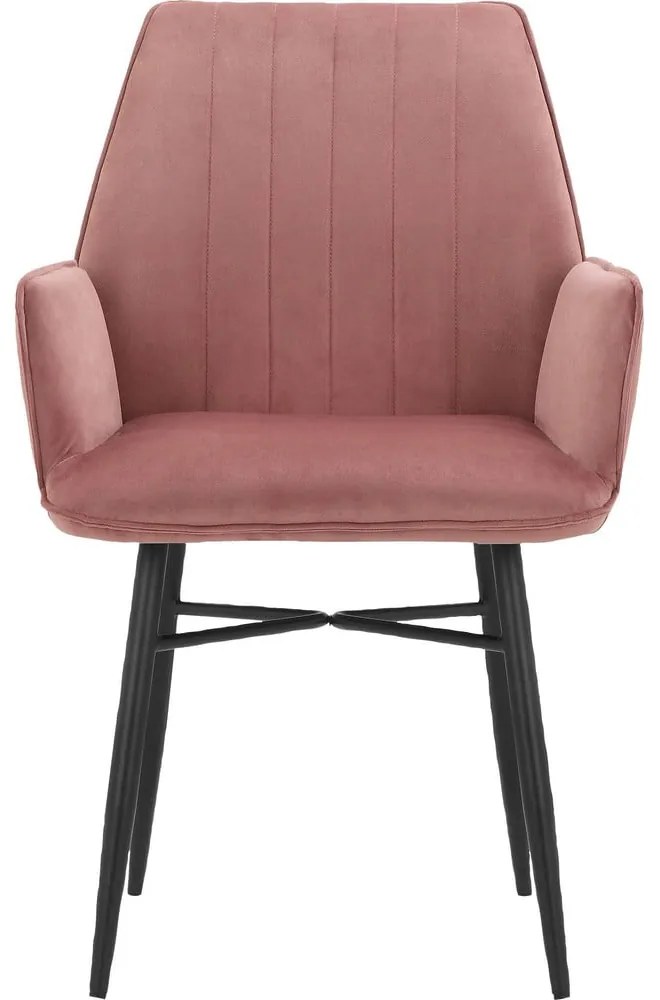 Set di sedie da pranzo rosa chiaro in imbottito 2 pz Anzo – Støraa