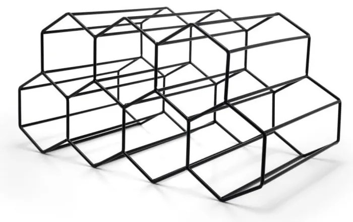 Portabottiglie in metallo nero - Leopold Vienna