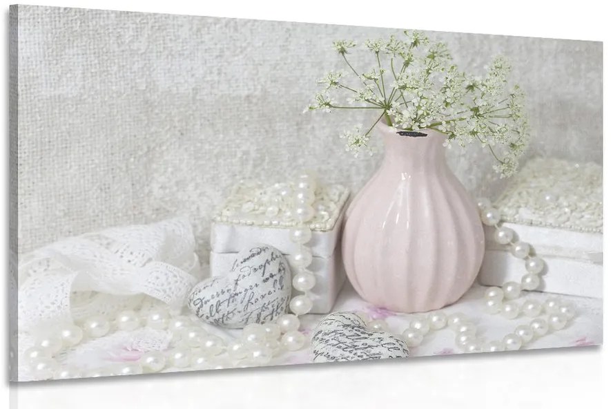 Stampa su tela – Natura morta Shabby Chic di lusso