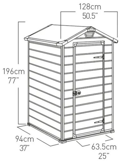 Casetta Da Giardino In Resina 129x103x196H Cm Manor 4x3 Beige Keter