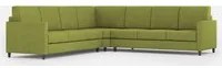 Divano Angolare 7 Posti 281x281x85 cm Karay in Tessuto Verde