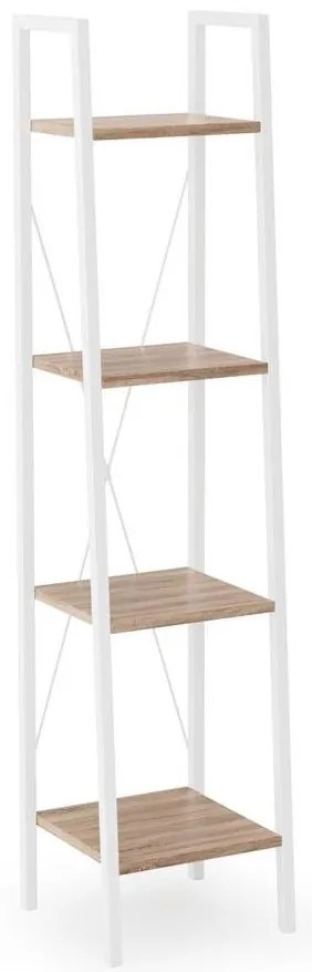 Libreria NARVIK 148x34 cm bianco/quercia sonoma