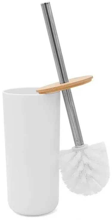 Set completo accessori bagno da appoggio in abs bianco e bamboo Surf