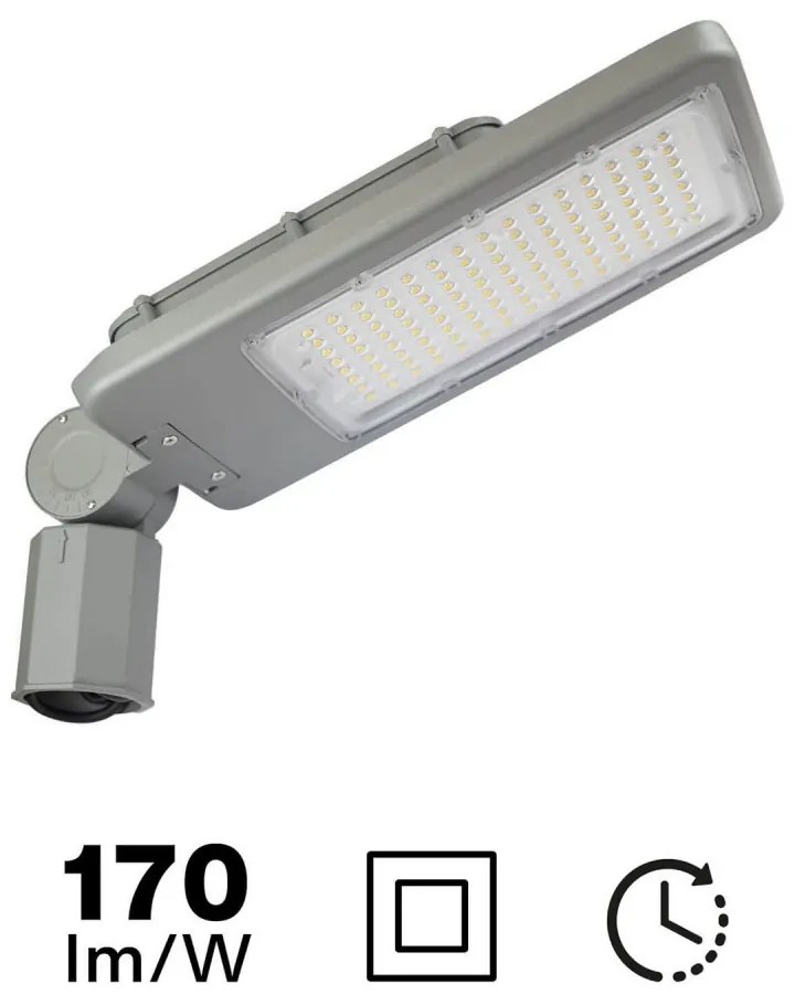 Armatura Stradale LED 100W Programmabile, Classe II con driver Philips Colore Bianco Naturale 4.000K