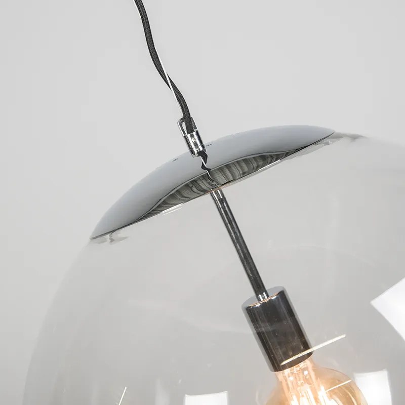Lampada a sospensione scandinava cromata con vetro trasparente - Ball 50