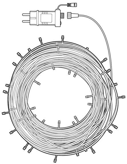 Nedis WIFILX01C42-LED RGB Catena da esterno 42xLED/8 funzioni 8m IP65 Wi-Fi Tuya