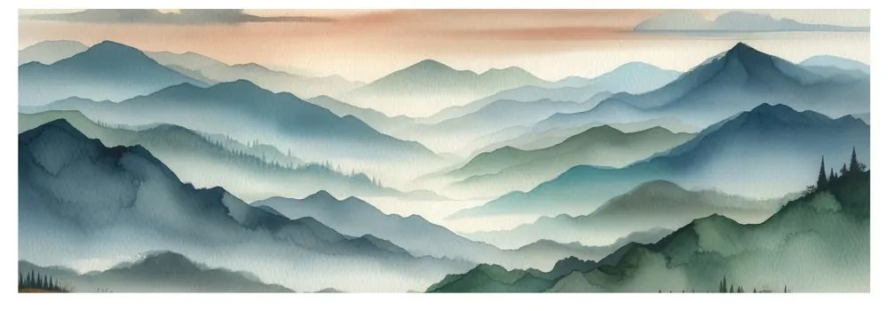 Quadro su tela – Calma sopra le montagne blu