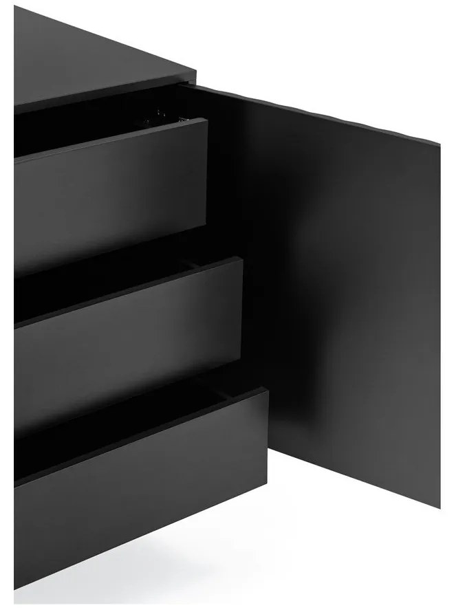 Cassettiera bassa nera 211x80 cm Sierra - Teulat