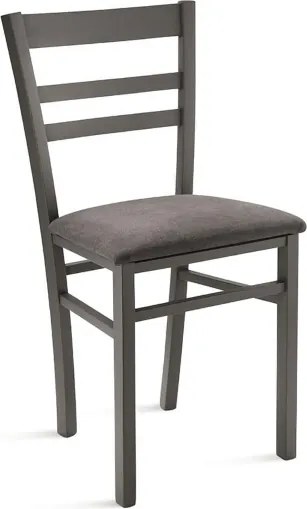 Sedia imbottita in tessuto Grigio Scuro e sruttura in legno HOLLY 2 sedie