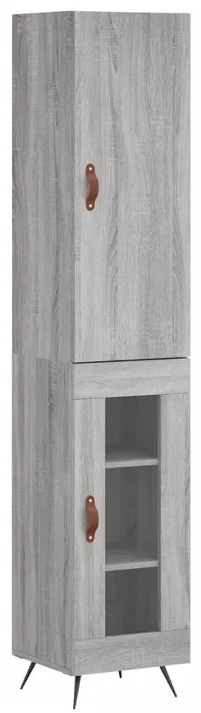 Credenza grigio sonoma 34,5x34x180 cm in legno multistrato