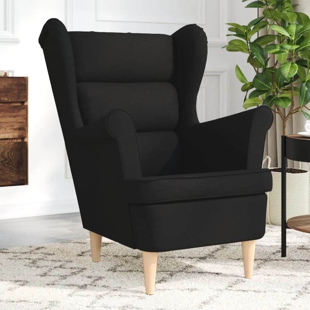 Poltrona Nera 74x84x100 Cm İn Tessuto /