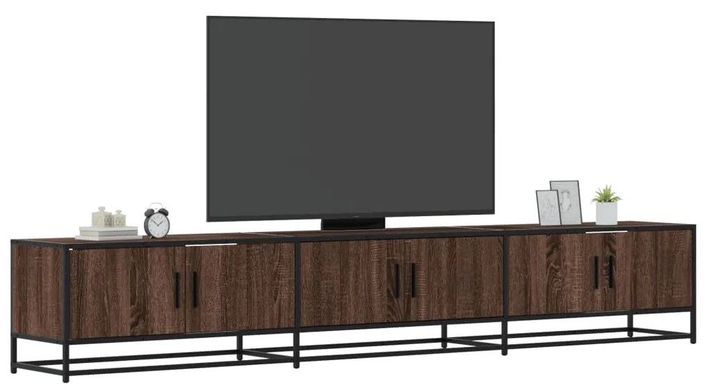 Mobile tv rovere marrone 240x35x41 cm in legno multistrato