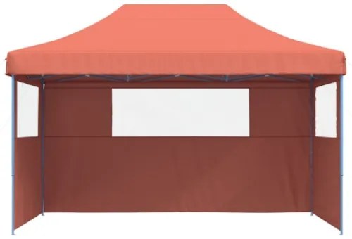 Tendone per Feste Pieghevole Pop-Up con 3 Pareti Terracotta