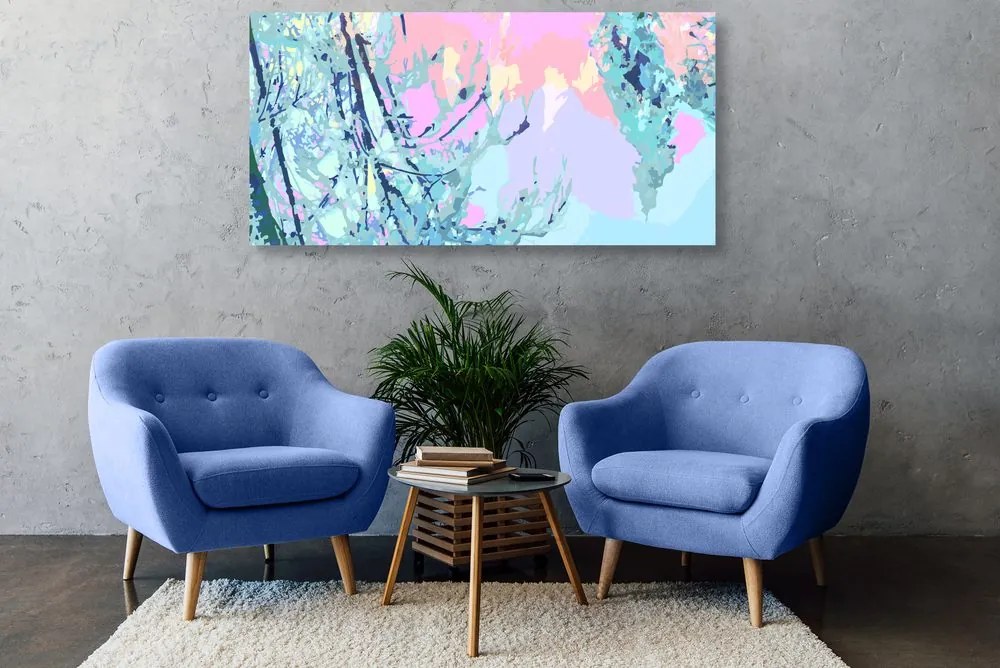 Quadro su tela – Connessione astratta degli alberi
