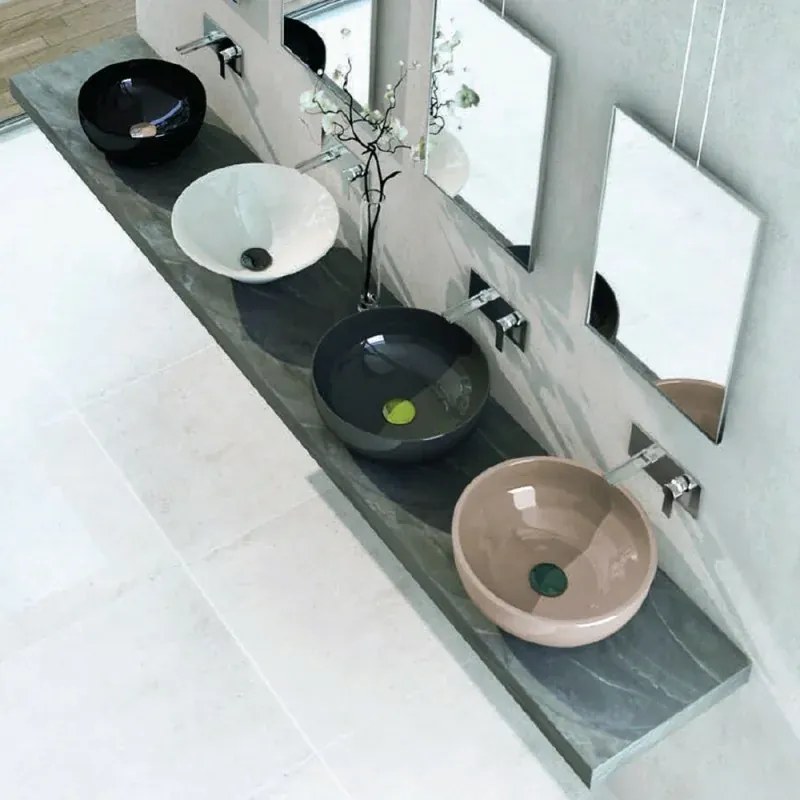 Lavabo da appoggio a ciotola 38,5 cm bianco opaco in ceramica Espeon