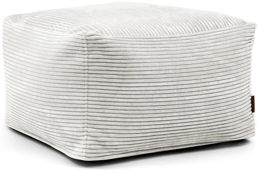 Puof a sacco color crema con rivestimento in velluto a coste Softbox MooG – SLOWDOWN