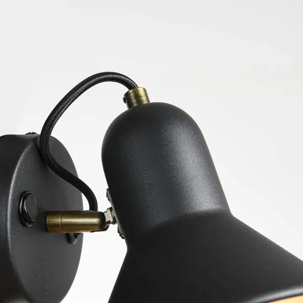 Faretto da parete ASTAMA 1xE27/40W/230V nero/ottone