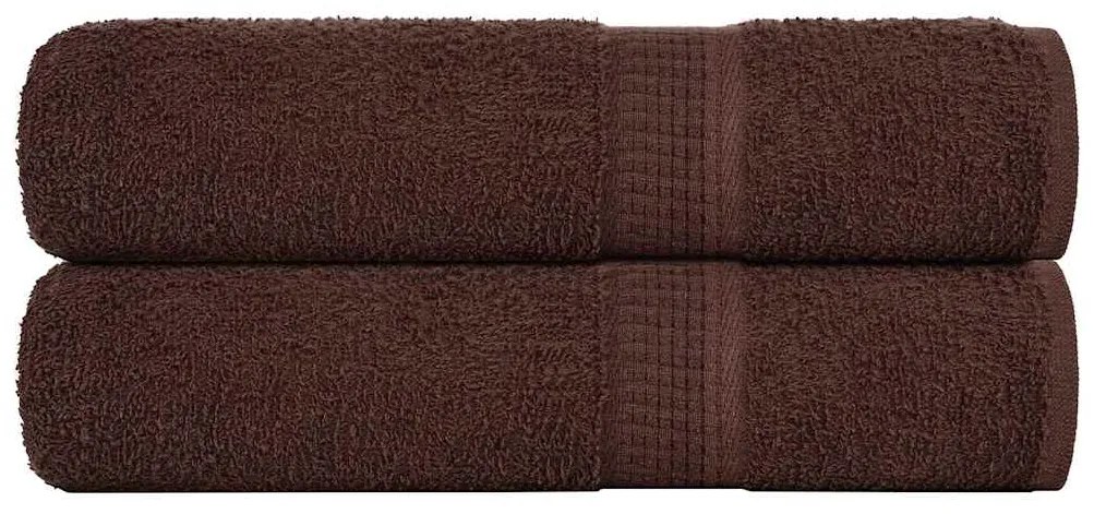 Asciugamani Doccia 2 Pz Marrone 70x140 Cm 360 G/m² 100% Cotone /