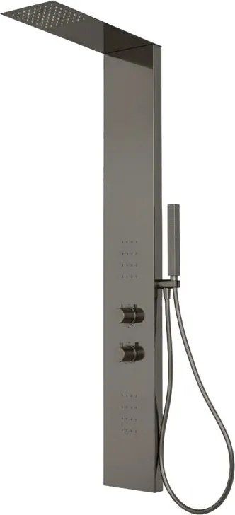 Pannello doccia Zovan in acciaio inox finitura gun metal
