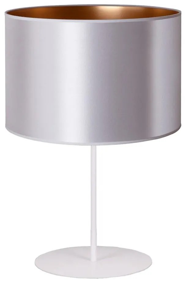 Duolla - Lampada da tavolo CANNES 1xE14/15W/230V diametro 20 cm argento/rame/bianco